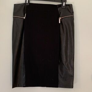 Ladies, Michael Kors, leather and fabric black skirt